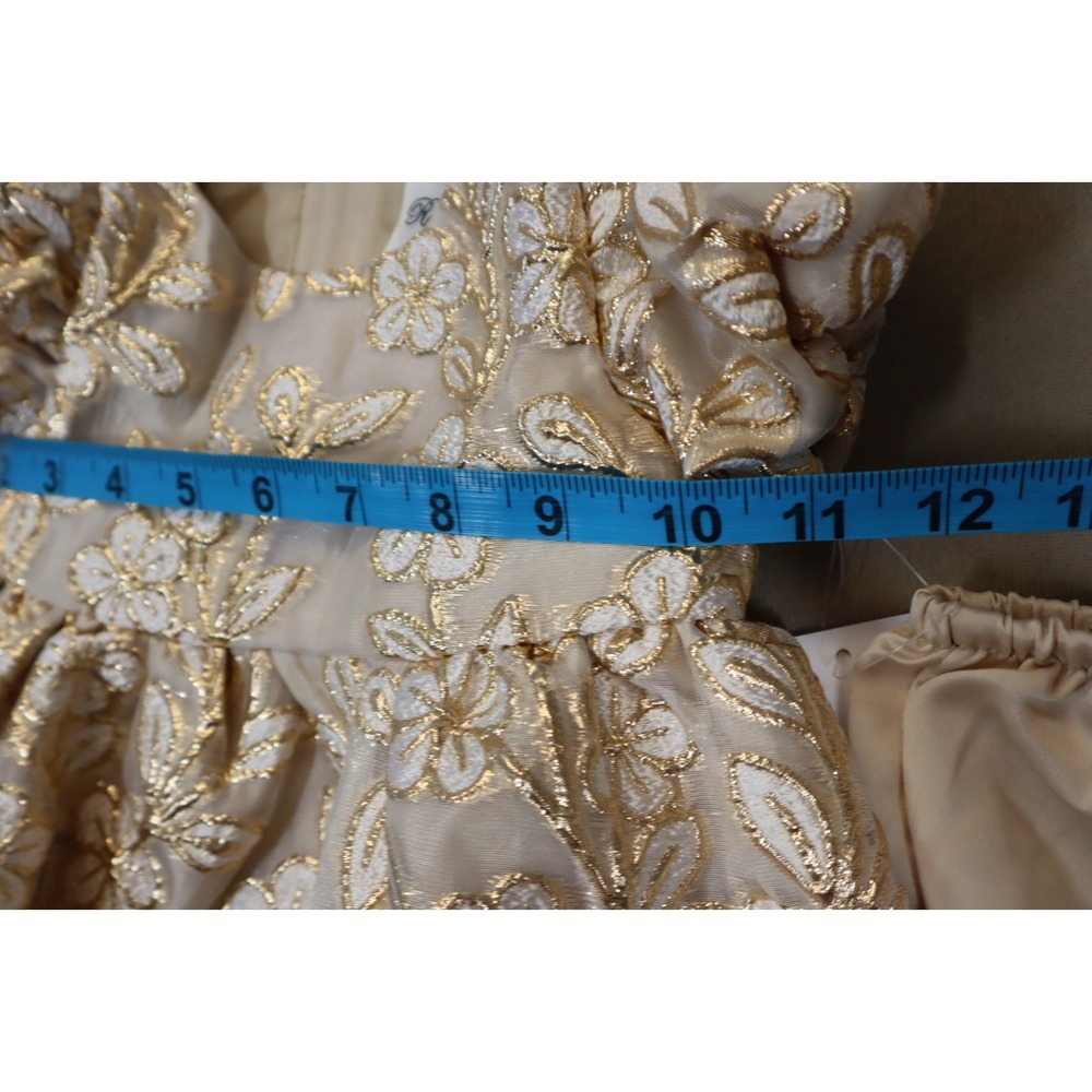 Rare‎ Editions Baby Girls Gold Burnout Organza Social Dress 6-9M - Picture 5 of 6